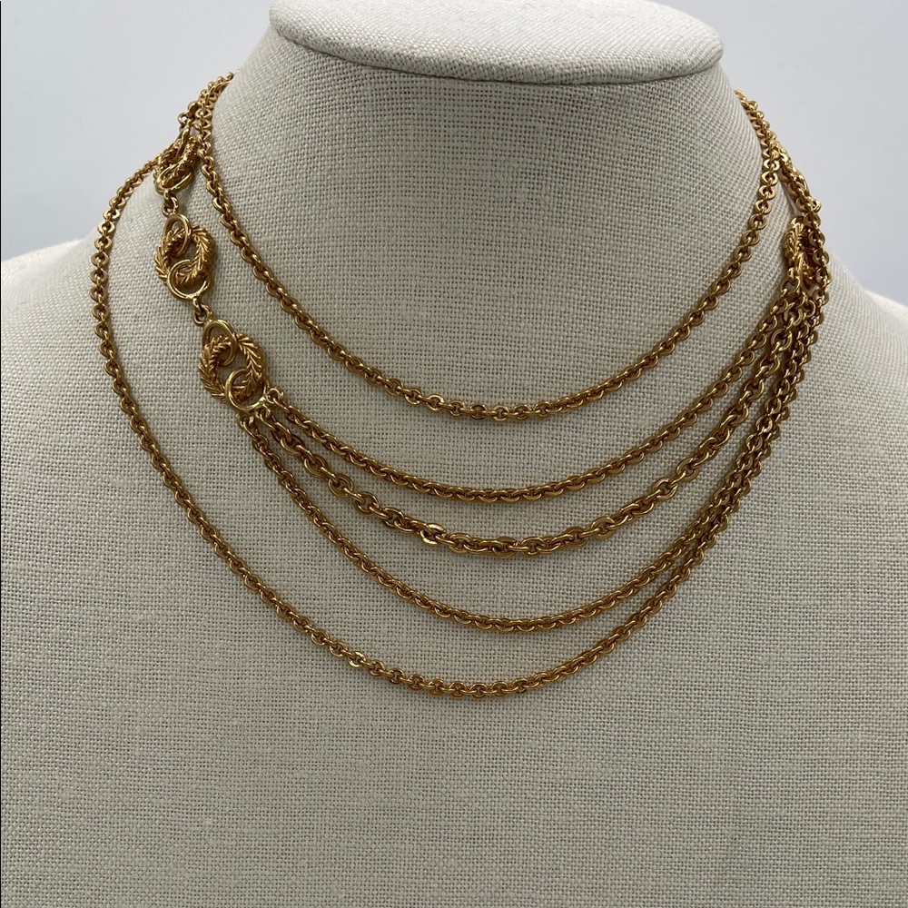 4.15.26-23 Monet Gold-Tone Multi Strand Layered Chain Necklace 9”+3” ext